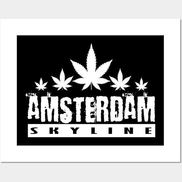 Amsterdam Skyline - Cannabis Wall Art by PEHardy Design